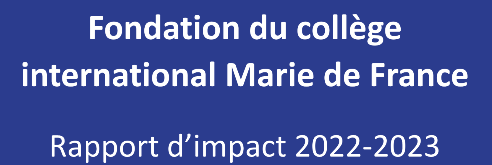 You are currently viewing Rapport d’impact de la Fondation du CiMF 2022-2023